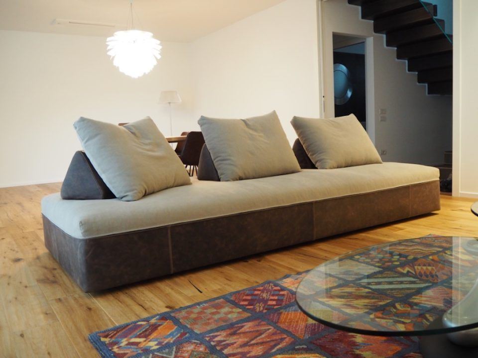 leather and fabric sofa Scandaletti
